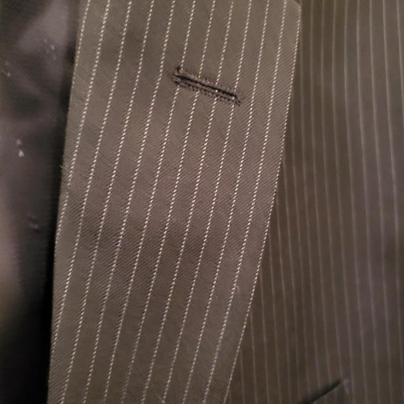 Blair Underwood suit coat jacket blazer, size 42R, black pinstripe, new w/o tags - Picture 3 of 7